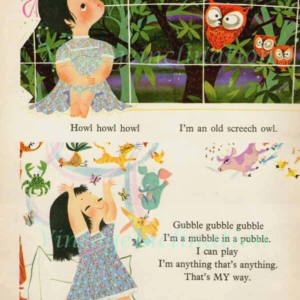 Howl howl howl, Vintage Child Print Illustration, childrens room decor, nursery Wall Art to frame