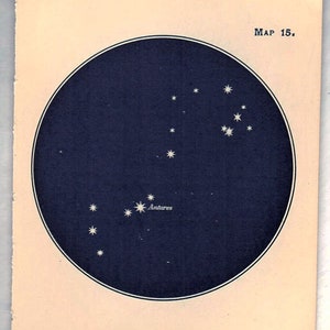 Miniature 1898 ANTIQUE Star Map 15 Taurus Scorpio Scales Milky Way Astronomy Southern Constellations - vintage star chart star zodiac