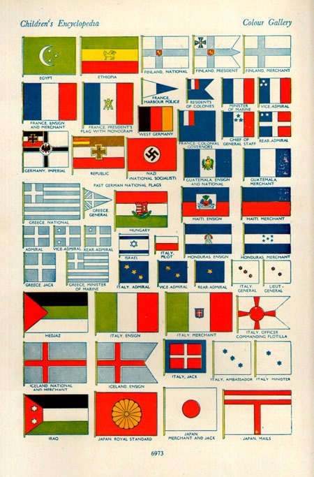 WORLD FLAGS PRINT 1950s 6973 illustrations lithograph paper | Etsy