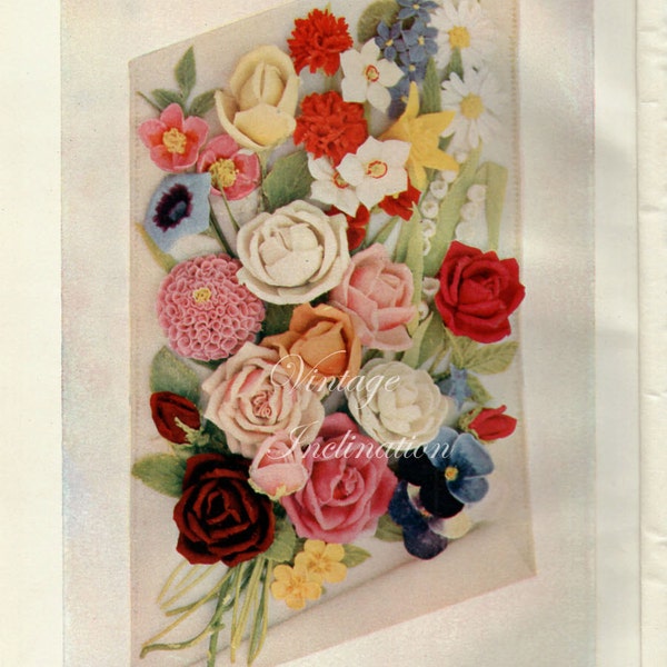 1907 Marzipan Flowers original antique food print