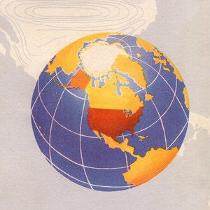 Vintage 4 WORLD GLOBES World Map 1940s image 3