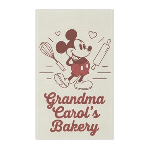 Toalla de cocina de Mickey Mouse para la abuela, decoración de cocina personalizada de Disney, toalla de cocina de Mickey para hornear, regalo personalizado de Disney para la abuela imagen 4