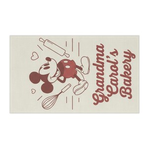 Toalla de cocina de Mickey Mouse para la abuela, decoración de cocina personalizada de Disney, toalla de cocina de Mickey para hornear, regalo personalizado de Disney para la abuela imagen 5