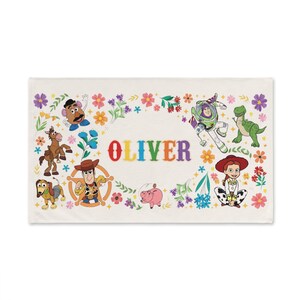 Toy Story Hand Towel Personalized Woody Buzz Lightyear Bathroom Decor, Disney World Trip Gift, Custom Name Kids Towel image 8