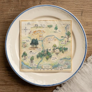 Winnie the Pooh Hundred Acre Wood Map Napkins 50ct, Classic Pooh Bear Party Supplies, Disney Nursery Decor, Vintage Pooh Baby Shower