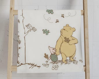 Disney Winnie the Pooh Hand Towel, Classic Pooh and Piglet Vintage Bathroom Decor, Hundred Acre Wood Nursery Guest Towel, Shepard Style Gift