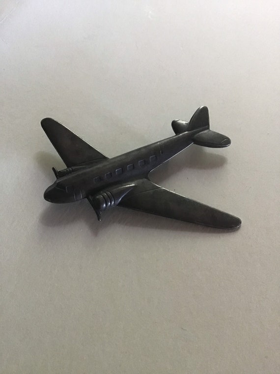 Metal Aeroplane brooch