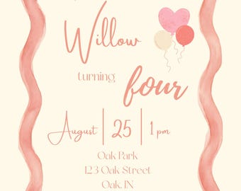 Editable Custom Birthday Invitation