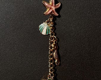 Ocean Themed Keychain: Starfish, Shell, Palm Tree, Duck Charms Bag Accessory