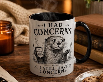 Funny Otter Mug, Sarcastic Coffee Cup, Cute Animal Gift for Coworkers