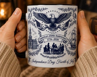 America 250th Mug, Patriotic Liberty Bell Coffee Cup, Independence Gift