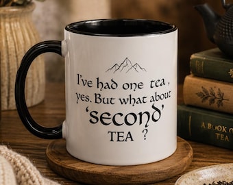 Second Breakfast Fantasy Mug, Cozy Fantasy Glossy Tea Cup, Cozy Adventure Gift for Book Lovers and Cottagecore Fan