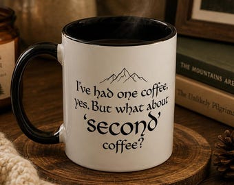 Second Breakfast Fantasy Mug, Hobbitcore Inspired Glossy Coffee Cup, Cozy Adventure Gift for Book Lovers and Cottagecore Fans