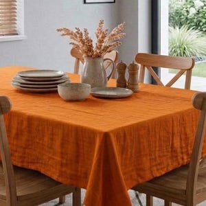 Tovaglia in mussola a 2 strati, 100% cotone, doppia garza, arredamento rustico da pranzo in stile boho-chic