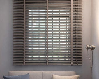 100% Natural Wood Custom Blinds, Paulownia Rustic Farmhouse Window Covering