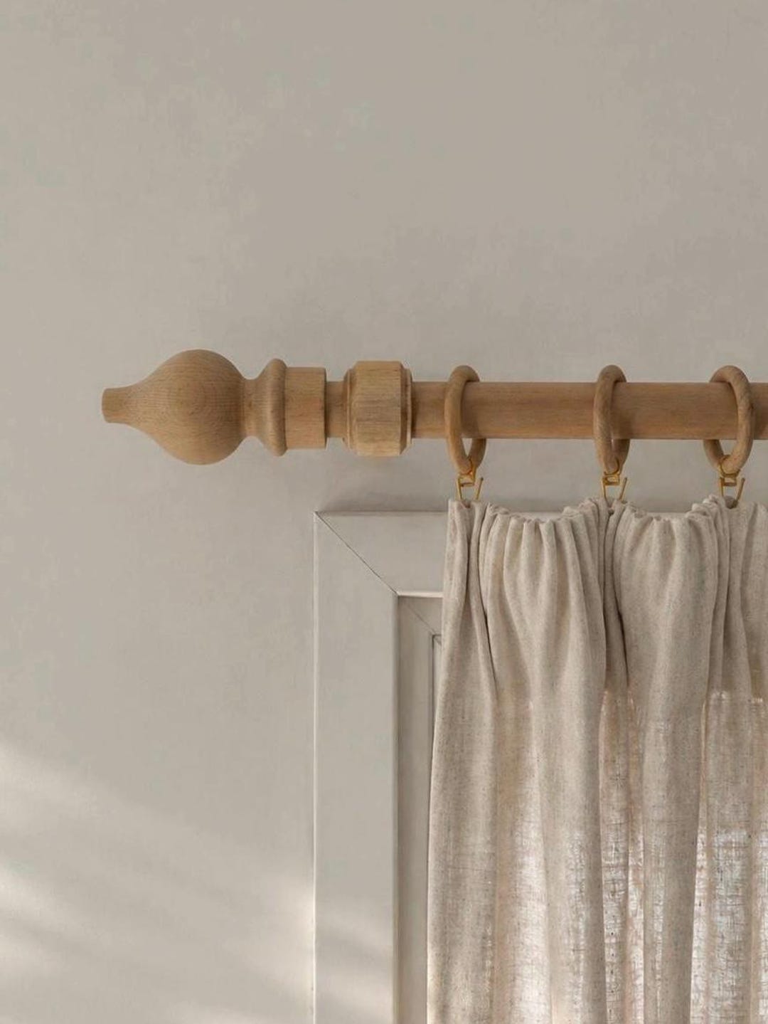 Rustic Cabin Curtain Rods Handmade Wood Rustic Curtain Rod, Farmhouse Window Hardware, Hornbeam ...