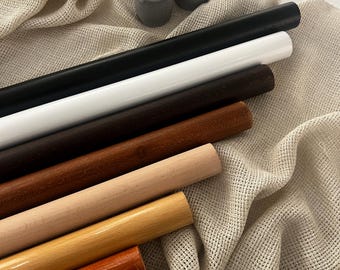 Handgjord gardinstång i avenbok i trä, rustik lantlig stil, anpassad storlek
