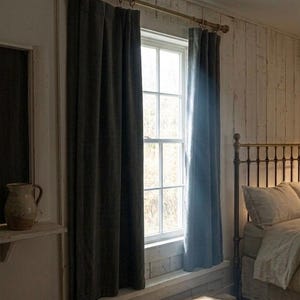 100% Blackout Custom Suede Curtain, Thermal Insulated Drape, Rod Pocket Panel, Bedroom Curtain