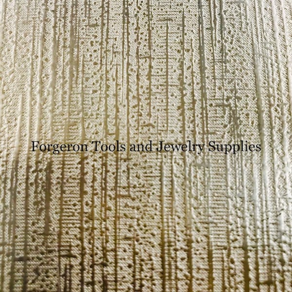 Textured Brass Sheet 6" X 2.5" (Br13) Large Bracelet Size Texture Metal Use With Rolling Mill - 24 Gauge - Jewelry Metal Emboss Metal