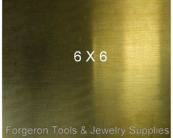 BRASS SHEET 24 Gauge 6 X 6 Inch - 1 Sheet Solid Brass For Etching, Jewelry Design, Stamping and More - BR6045