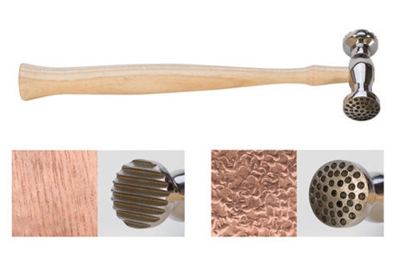 Round Dimples /& Narrow Pinstripes Texturing Hammer