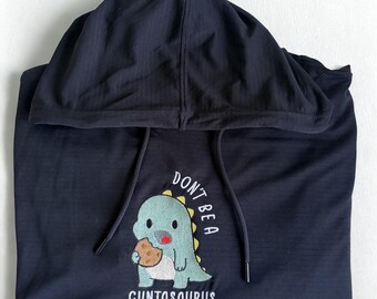 Embroidered Funny Dinosaur Don’t Be A Cuntasaurus Hoodie or Tshirt Embroidery