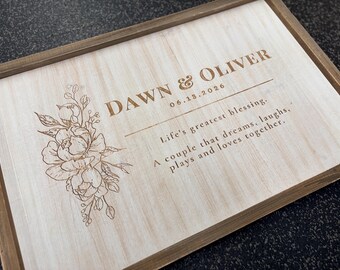 Custom Laser Engraved Wedding Wood Sign – Personalized Ceremony & Reception Decor