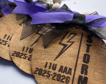 Personalized Wood Burn Ornaments with Ribbon Accent Team Birthday Wedding Company Party Favor Gifts