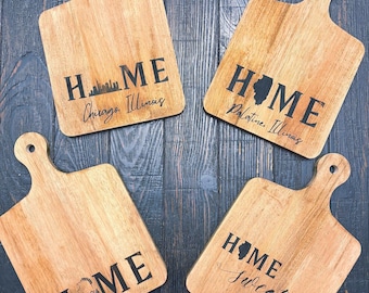 Chicago Illinois Wood Burned Cheese Board Multi Design Available