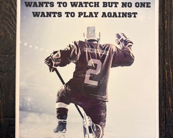Personalized Hockey Player Canvas Print - 8x10 Framed