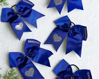 Custom Hair Bow Vinyl Glitter Cheer Dance Gymnastics Flower Girl School Spirit Sports Soccer Softball Volleyball