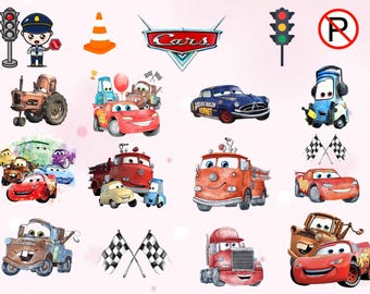 Watercolor Cartoon Cars Clipart: High-Res PNG Art Prints (Digital Download)