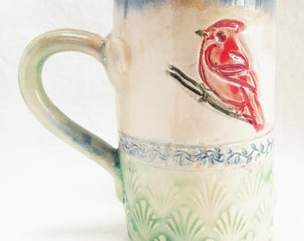 Cardinal handmade ceramic coffee mug 16oz. stoneware 16C057