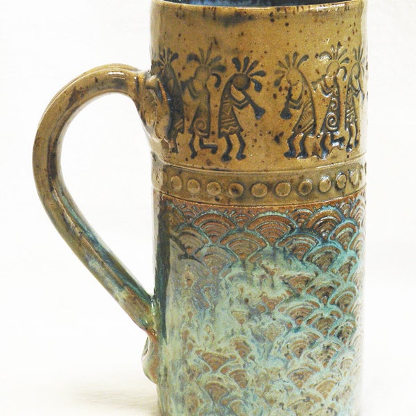 Stoneware 20oz southwest kokopelli ceramic coffee mug 20B009