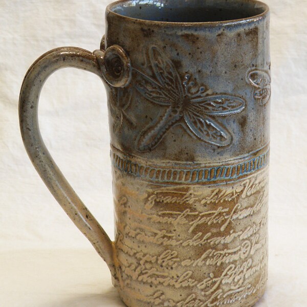 ceramic dragonfly coffee mug 20oz stoneware 20A058