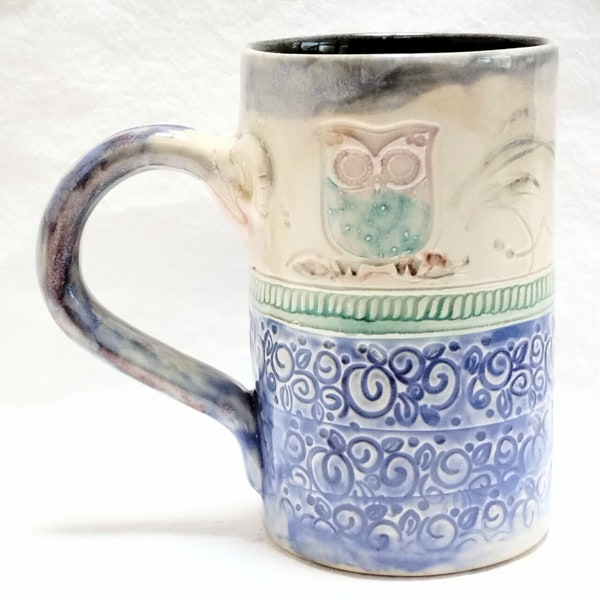 owl ceramic coffee/tea mug 16oz stoneware 16C037