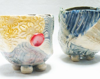 little ceramic succulent flower pots MSP027