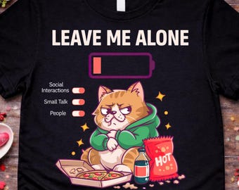 Leave Me Alone PNG: Funny Introvert Gamer Cat png Anti Social Gaming Humor Design (Digital Download)