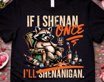 Raccoon If I Shenan Once I’ll Shenanigan PNG: Funny Mischief Humor png Sarcastic Animal Meme Design (Digital Download)