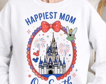 Retro Happiest Mom On Earth PNG: Disney Castle Coquette Bow Mom png Retro Magical Mother Design (Digital Download)