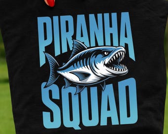 Piranha Squad Lover PNG: Retro Piranhas Fish Performance Graphic Ocean Predator png Bold Aquatic Design (Digital Download)