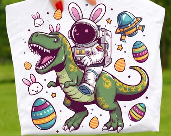 Dinosaur T Rex Easter PNG: Cute Retro Dino Bunny Ears Png Funny Spring ...