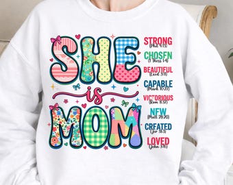 Preppy Mama Floral Png, She Is Mom Png, Floral Mama with kids name Png, Everyday Png, Preppy Mothers Day Png, Bible Verse, Digital Download