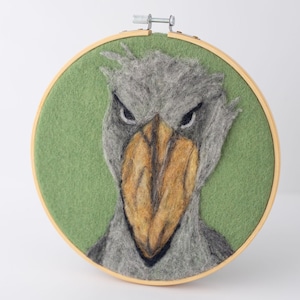 Needle Felting Kit, Shoebill Stork, DIY Kit, Birder Gift,  Mom Gifts,