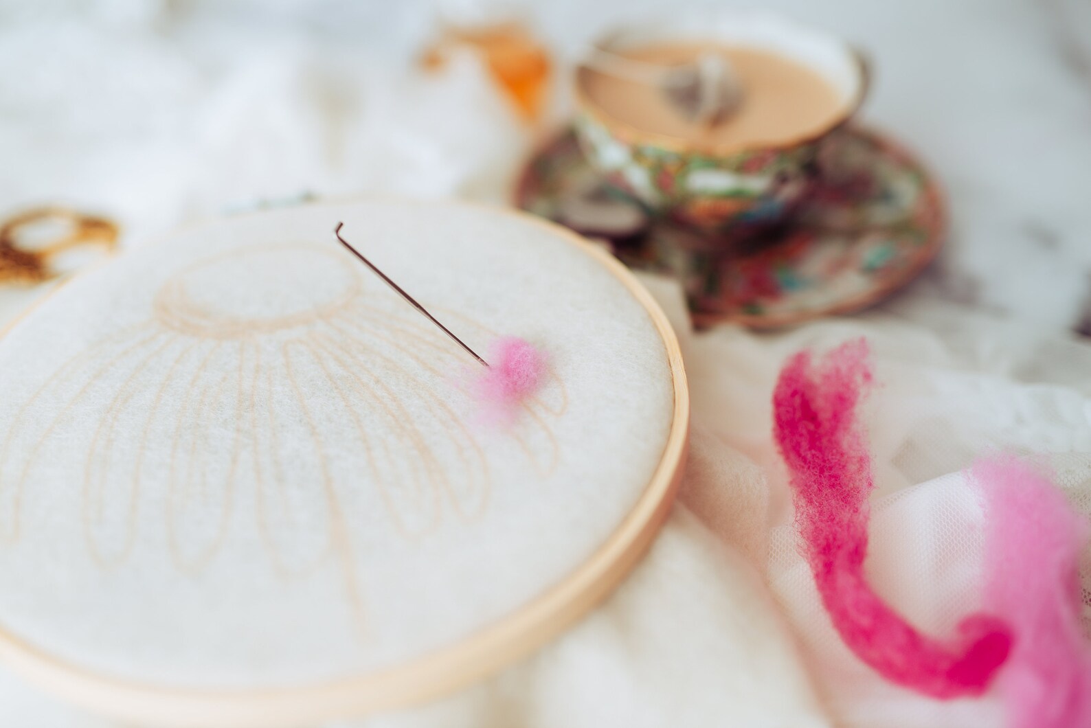 Relaxing Beginner Needle Felted Cone Flower Kit Painting Etsy