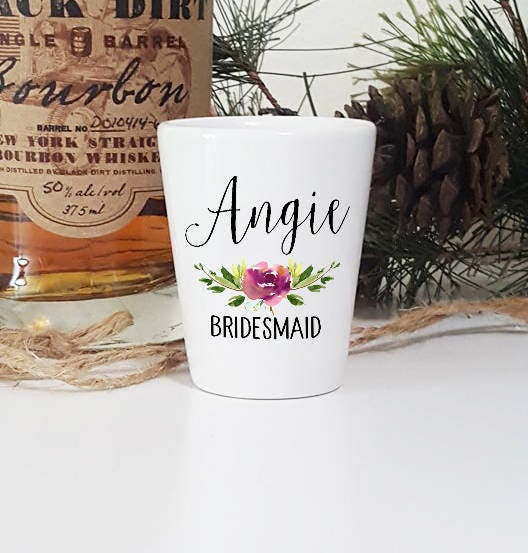 Bridesmaid Shot glass, Bridesmaid proposal gift, bridesmaid glasses, …
