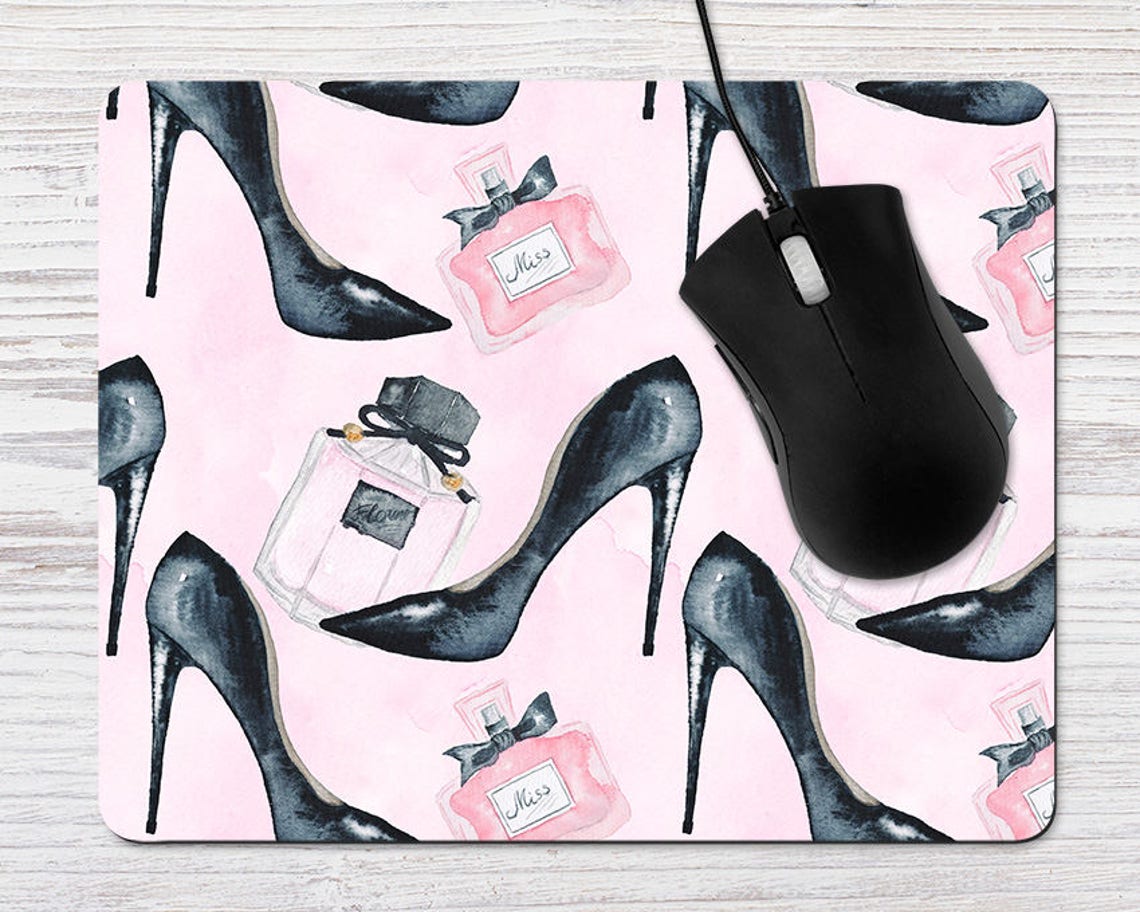 Pink Mousepad Girly Mousepad Cute Mousepad Fashion Mousepad Etsy
