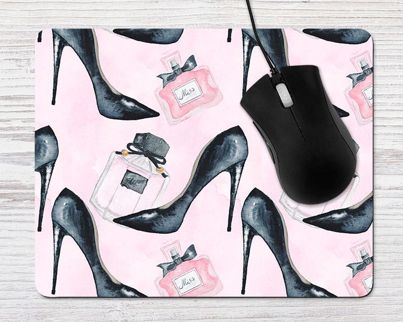 Pink Mousepad Girly Mousepad Cute Mousepad Fashion Mousepad Etsy