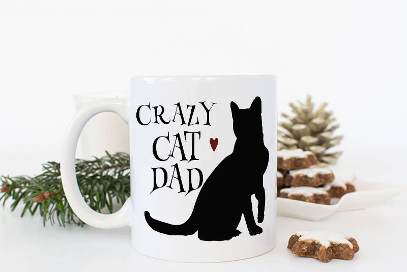 Dad Cat Mug, Funny Birthday Mug, Funny Dad mug, Crazy Cat Daddy Coffe…