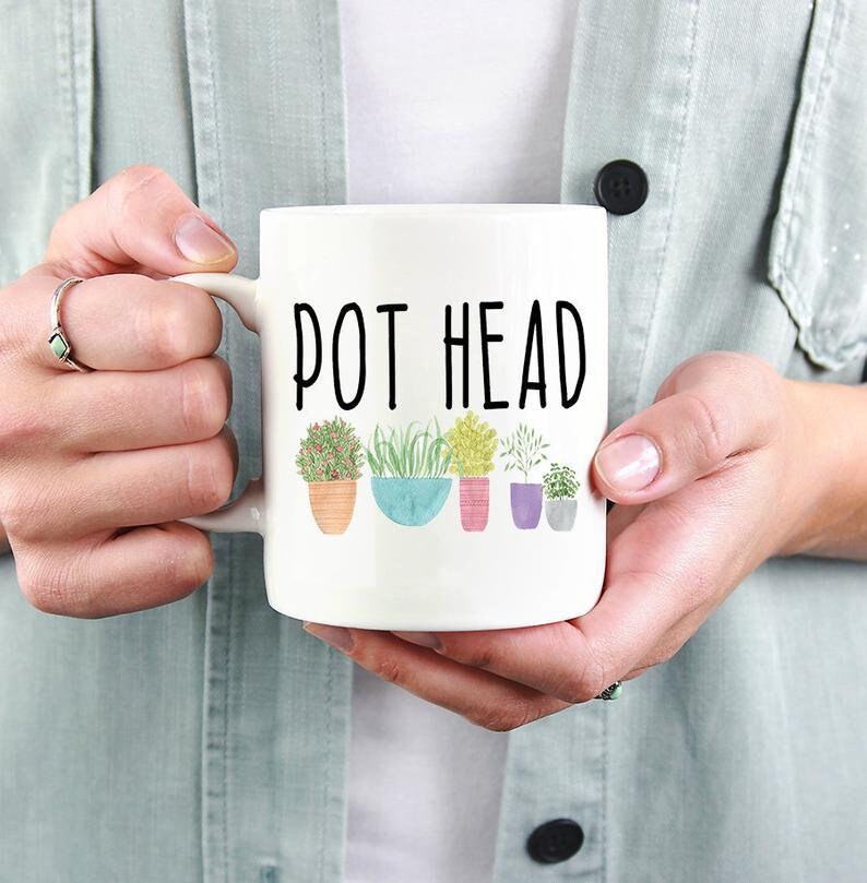 Pot Head Mug - Plant Mom Gift - Garden Gifts - Plant Lady Gift Idea -…